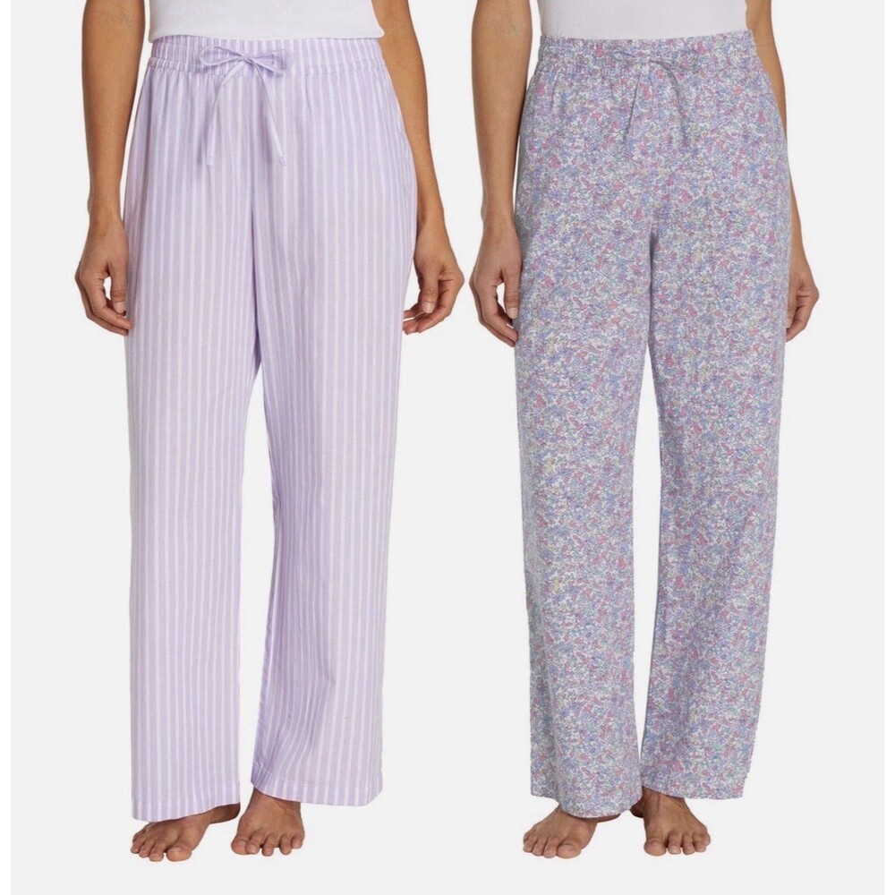 Gap Womens Lightweight Breathable Relaxed Fit 2-Piece Woven Pajama Pants Size L